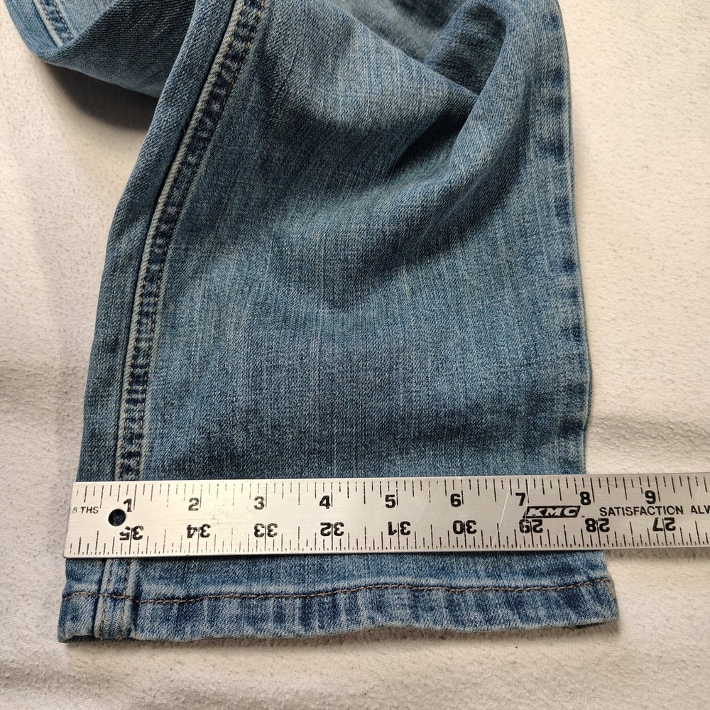 Wrangler Retro Jeans Mens 34x35 Medium Wash Slim Straight Faded 1088MWZJK - Picture 7 of 13